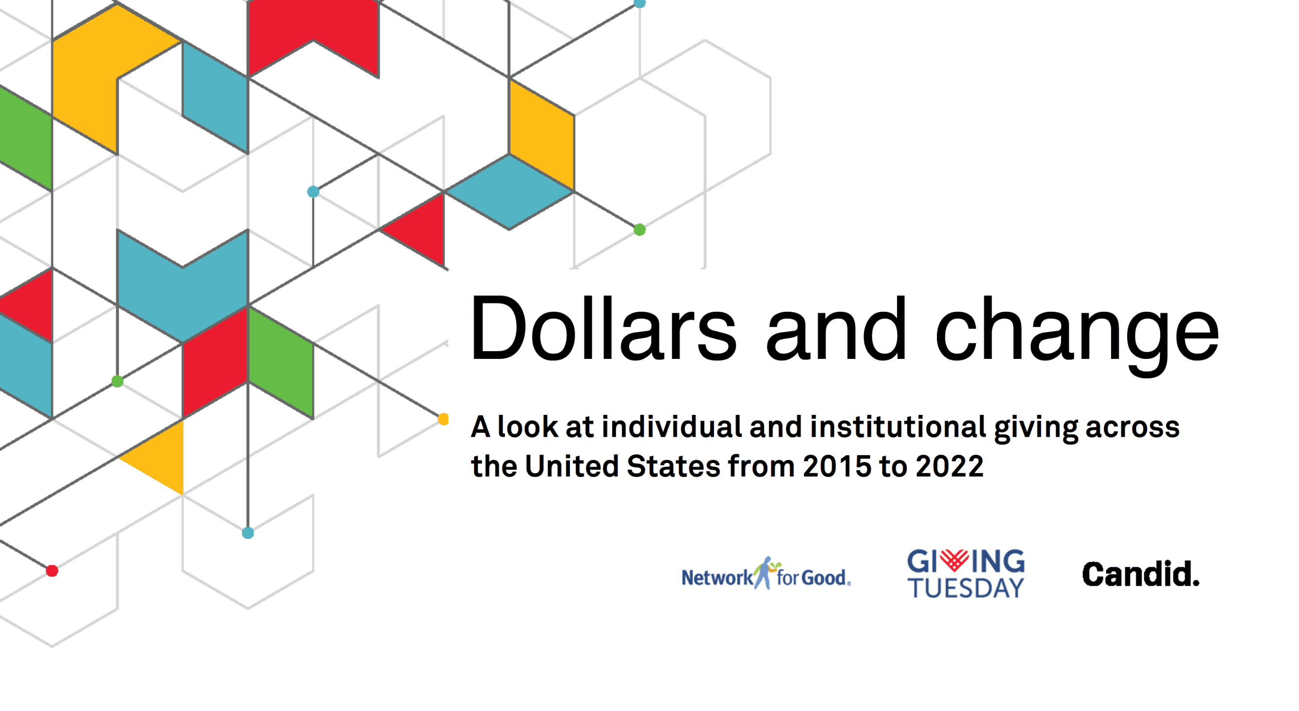 Cover image design from 'Dollars and change' report from Candid Research and GivingTuesday.