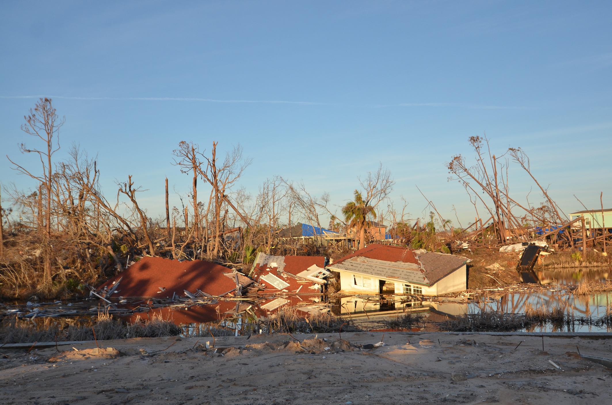 Volunteers working to rebuild homes and structures that were damaged and destroyed during Hurricane Michael.