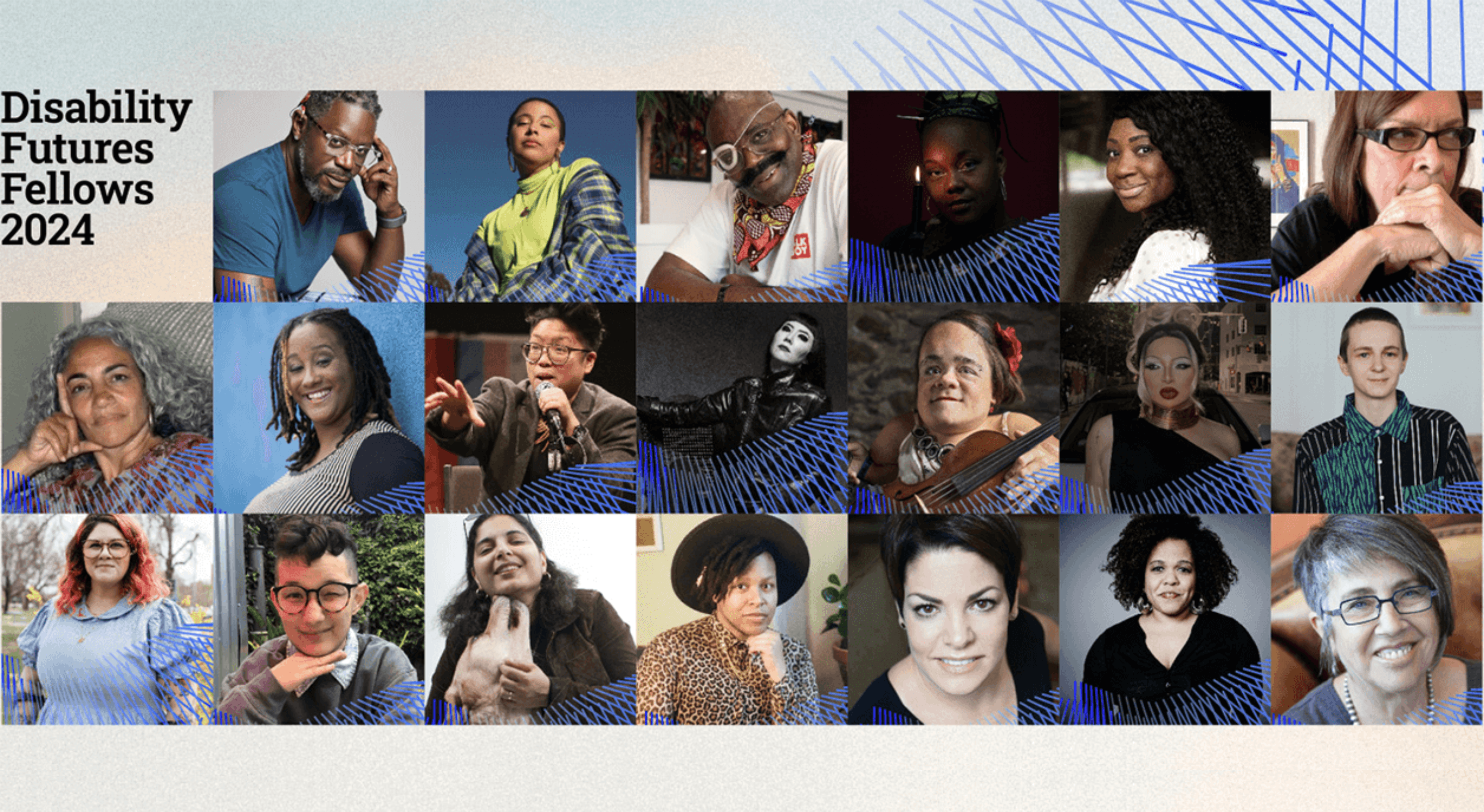 A collage of members from the Disability Futures Fellowship 2024.