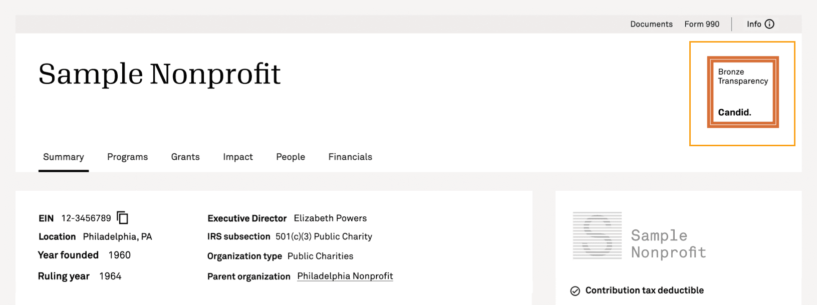 A screenshot showing a Candid profile after they earn a Bronze Seal